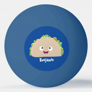 Bolinha De Ping Pong Óptica ilustração do desenho animado do taco feliz