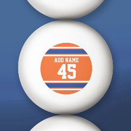 Bolinha De Ping Pong Orange Blue Sports Jersey com nome e número