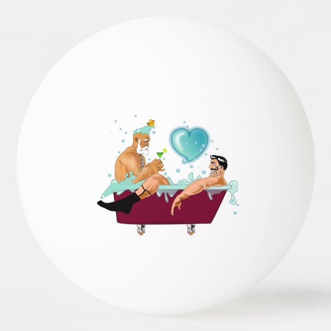 Bolinha De Ping Pong Os dois gay do SlipperyJoe adoram a banheira de de (Frente)