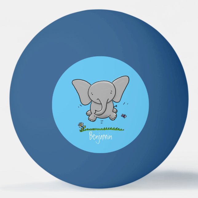 Bolinha De Ping Pong Ótima ilustração de desenho animado de elefante be (Frente)