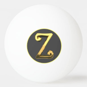 Bolinha De Ping Pong Ouro Personalizado - Letra Z