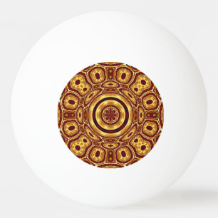 Bolinha De Ping Pong Padrão Abstrato Vermelho Dourado Boho Marroquino