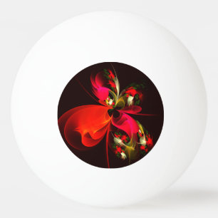 Bolinha De Ping Pong Padrão de Abstrato de Arte Vermelha Verde Floral M