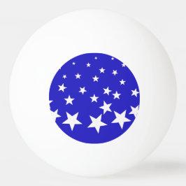 Bolinha De Ping Pong Padrão de estrela branca sobre fundo azul