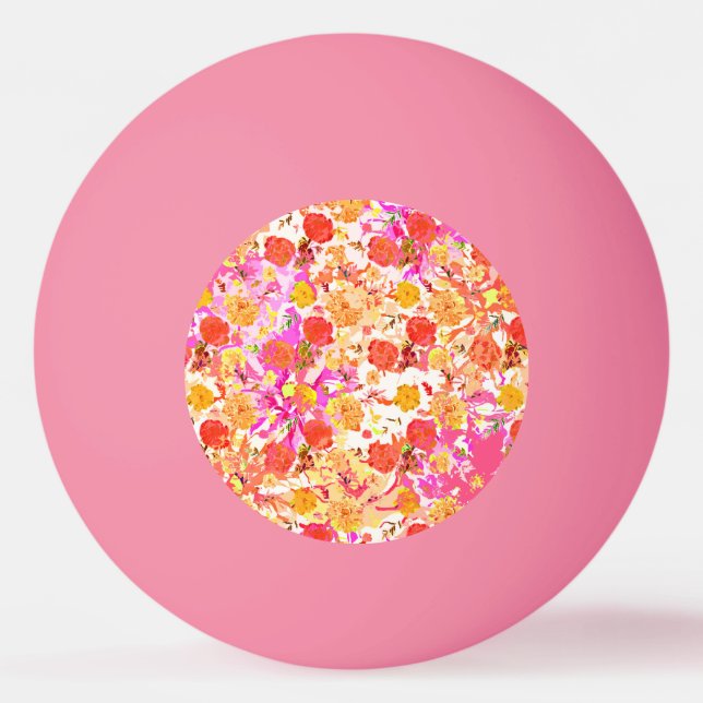 Bolinha De Ping Pong Padrão de flores fofas femininas (Frente)