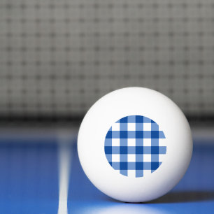 Bolinha De Ping Pong Padrão de gingham azul