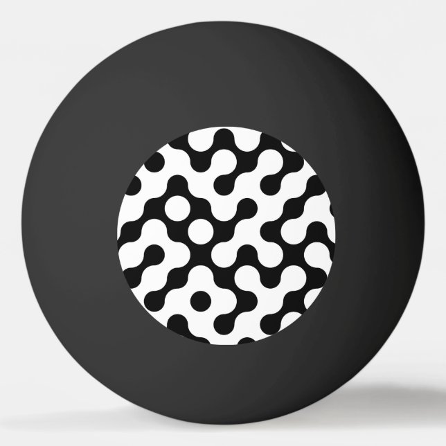 Bolinha De Ping Pong Padrão de labirinto preto e branco fofo (Frente)