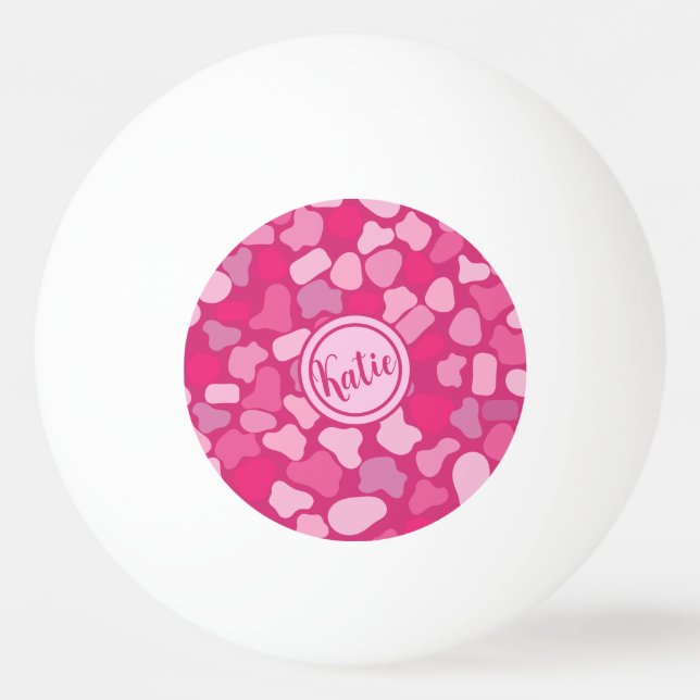 Bolinha De Ping Pong Padrão de Pedra Rosa- (Frente)