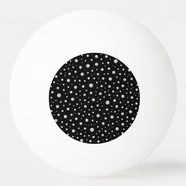 Bolinha De Ping Pong Padrão de Pérola em Fundo Preto (Frente)