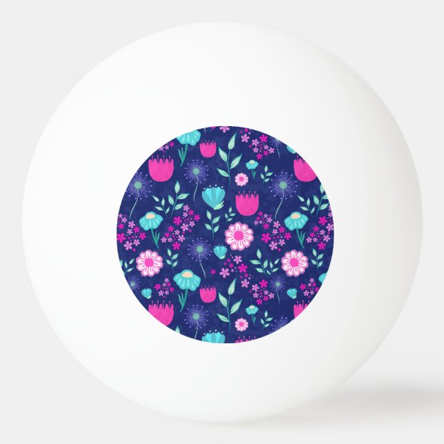 Bolinha De Ping Pong Padrão floral fofo de fundo (Frente)