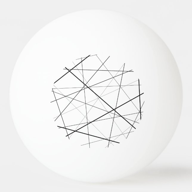 Bolinha De Ping Pong Padrão geométrico preto e branco (Frente)