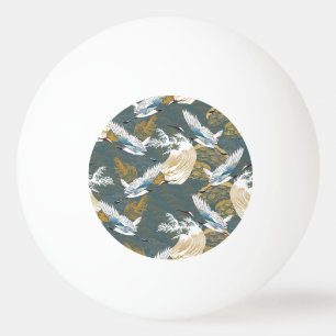 Bolinha De Ping Pong Padrão Japonês De Vintage Crane Birds