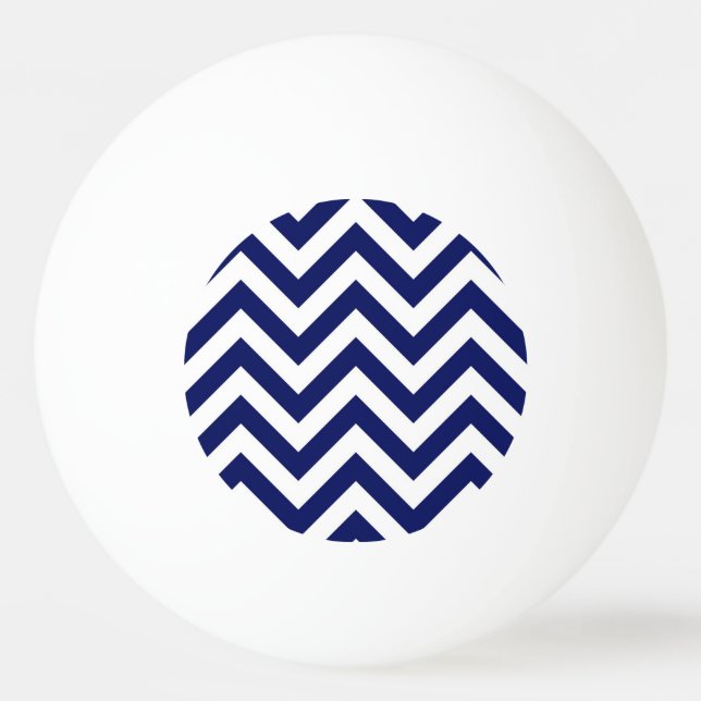 Bolinha De Ping Pong Padrão marinho Azul e Branco Grande Chevron ZigZag (Frente)