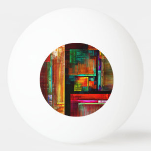 Bolinha De Ping Pong Padrão Moderno de Abstrato de Arte Quadrados Color