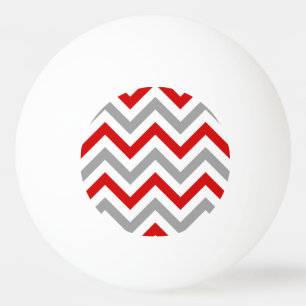 Bolinha De Ping Pong Padrão vermelho, branco, Cinza seca grande Chevron