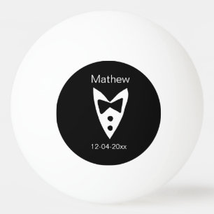 Bolinha De Ping Pong padrinho de casamento adiciona nome ano arco preto