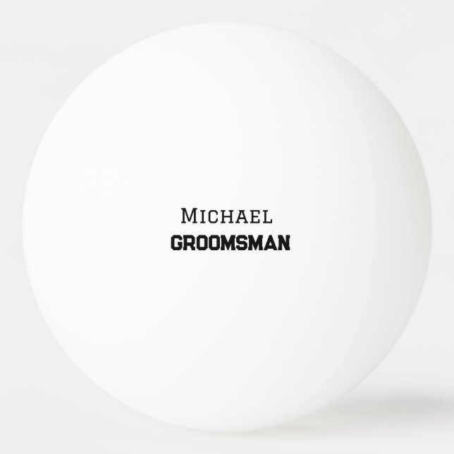 Bolinha De Ping Pong Padrinho de casamento simples, adicionar nome míni (Frente)