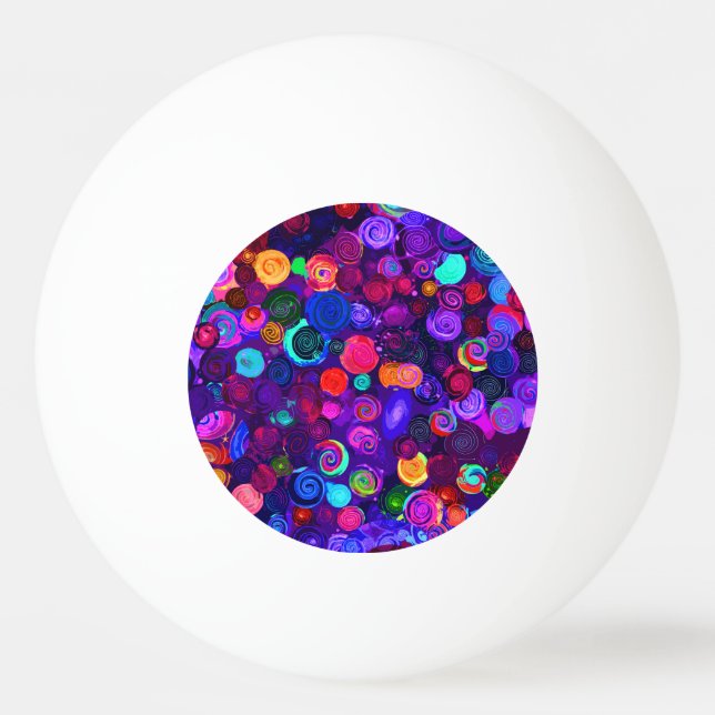 Bolinha De Ping Pong Padrões de cosmos espiral coloridos fofos (Frente)