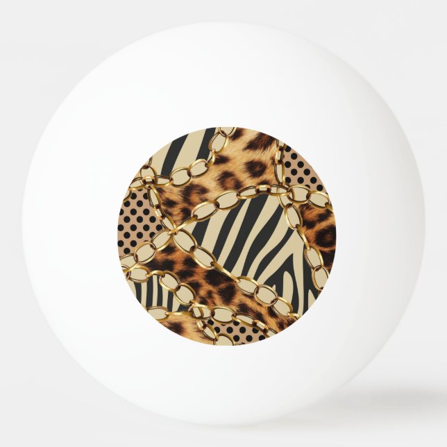 Bolinha De Ping Pong Padrões de Impressão de Animais Leopardo Sem Costu (Frente)