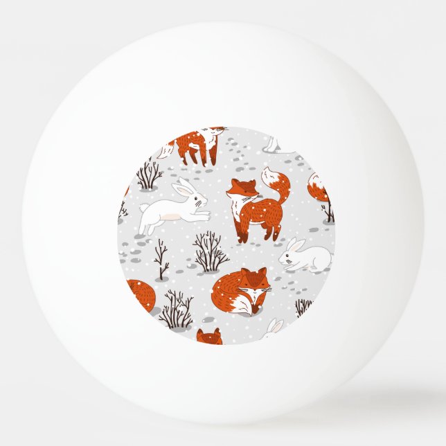 Bolinha De Ping Pong Padrões Ingleses De Raposas (Frente)