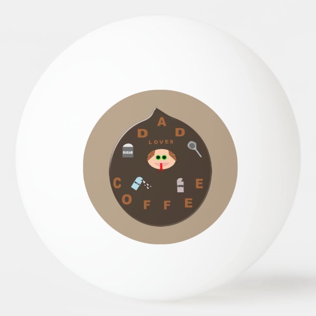 Bolinha De Ping Pong Pai Engraçado Monstro Adora Ping Pong Ball Café (Frente)