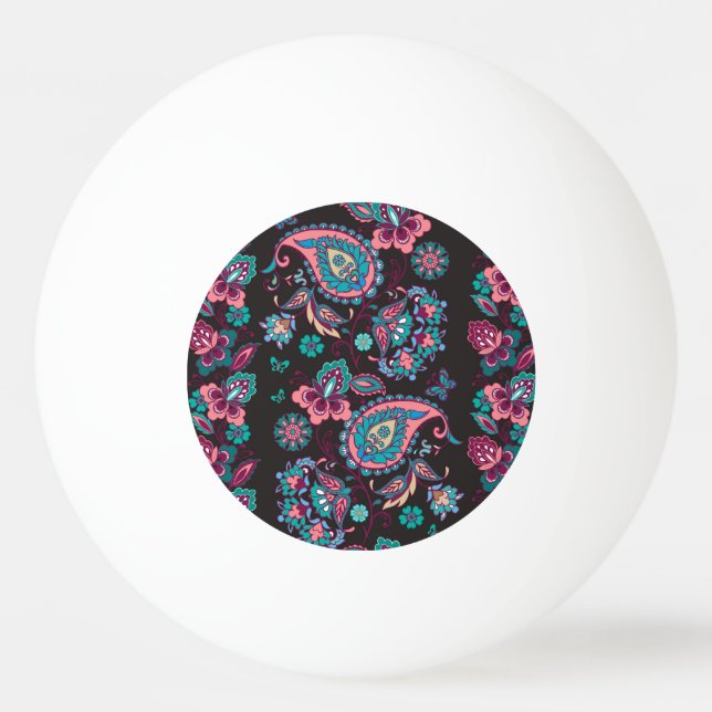 Bolinha De Ping Pong Paisley Stripe: Decorativa Negra Sem Semente (Frente)
