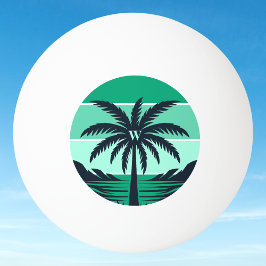 Bolinha De Ping Pong Palm Tree Silhouette Black Striped Green Monogram