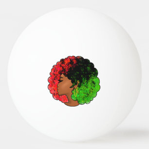 Bolinha De Ping Pong Pan-africana menina mulher negra verde vermelho or