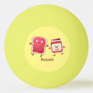 Bolinha De Ping Pong Pão engraçado e personagens de desenho animados de