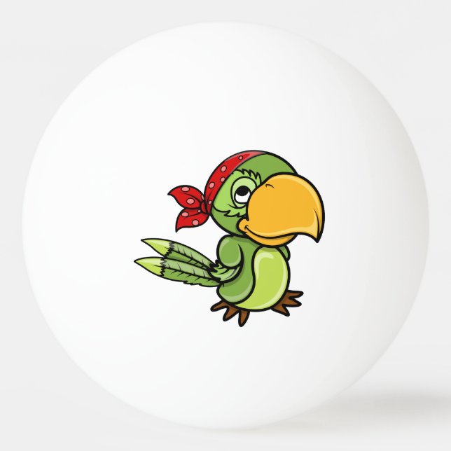 Bolinha De Ping Pong Papagaio verde do pirata dos desenhos animados (Verso)