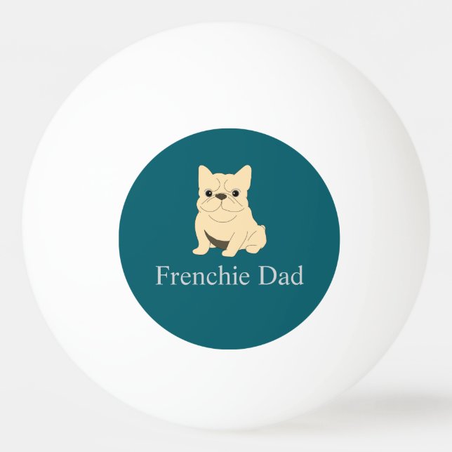 Bolinha De Ping Pong Papai Frenchie, bulldog francês creme. (Frente)