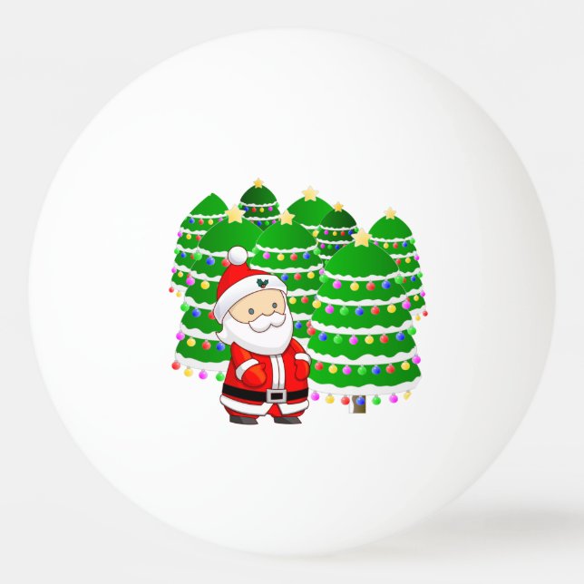 Bolinha De Ping Pong Papai Noel e Árvore de Natal (Verso)