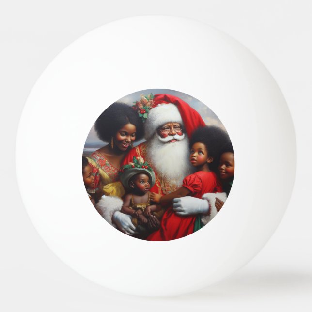 Bolinha De Ping Pong Papais noeis De Natal Com Crianças 7 (Frente)