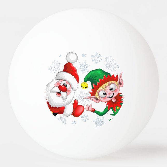 Bolinha De Ping Pong Papais noeis e Caracteres de Natal do Elf diminuem (Frente)