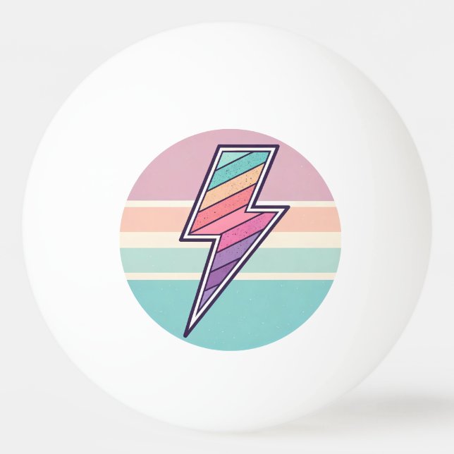 Bolinha De Ping Pong Parafuso Relâmpago Listrado Retrô (Frente)