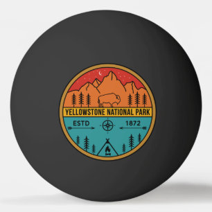 Bolinha De Ping Pong Parque Nacional Yellowstone Retro Wyoming EUA Biso