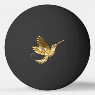 Bolinha De Ping Pong Pássaro Humino Negro e Dourado