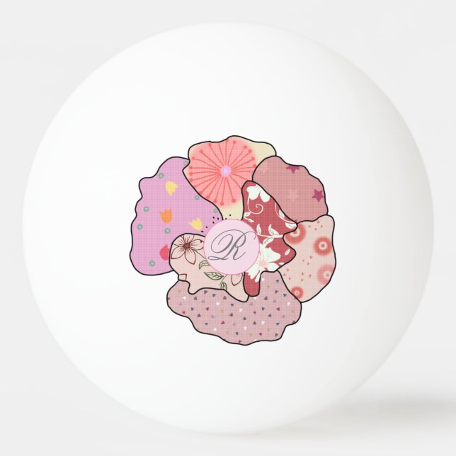 Bolinha De Ping Pong Patchworkblume, personalisiert   (Frente)