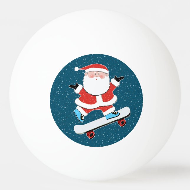 Bolinha De Ping Pong Patinador de skate no Natal (Frente)