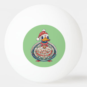 Bolinha De Ping Pong Pato do Folclore de Natal Vestindo um Chapéu de Pa