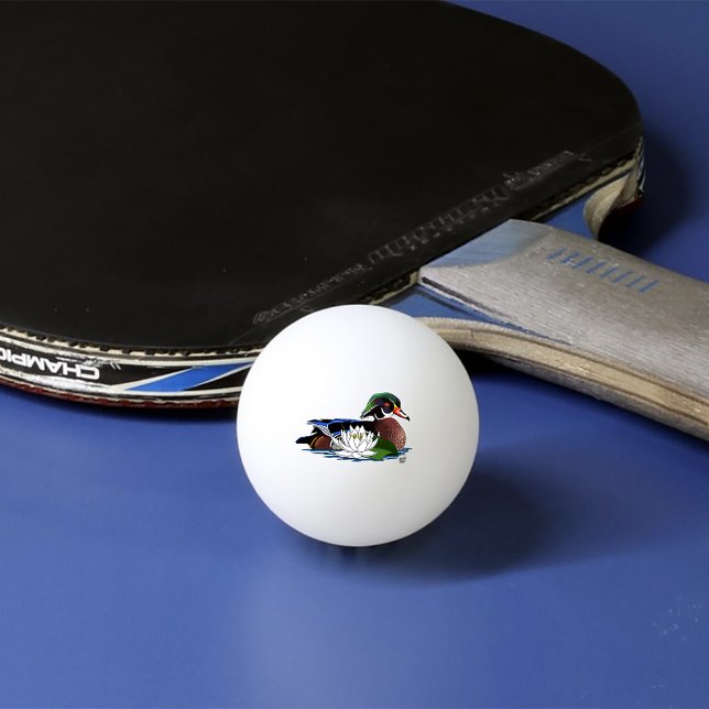 Bolinha De Ping Pong Pato Madeira Colorido Lírio D'água Vida Selvagem A (Criador carregado)