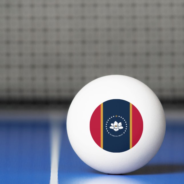 Bolinha De Ping Pong Patriotic ping pong ball with Flag of Mississippi (Líquido)