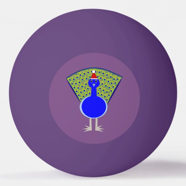 Bolinha De Ping Pong Pavão de Natal Engraçado (Frente)