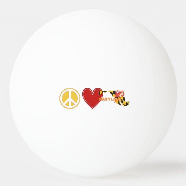 Bolinha De Ping Pong Peace Love Maryland (Frente)