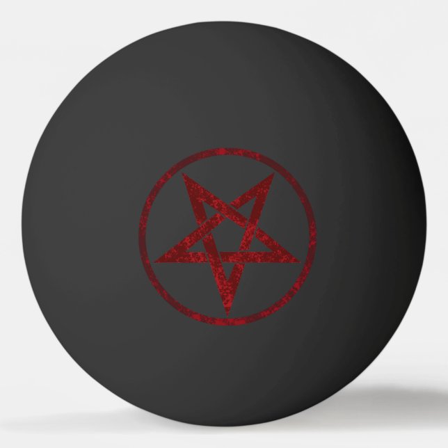 Bolinha De Ping Pong Pentagrama do diabo vermelho (Frente)