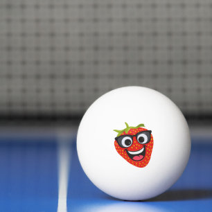 Bolinha De Ping Pong Personagem de Morango Legal – Arte Divertida de Fr