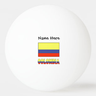 Bolinha De Ping Pong Personalizado Colômbia e Bandeira Colombiana