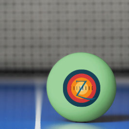Bolinha De Ping Pong Personalizado Inicial de Monograma Elegante Modern