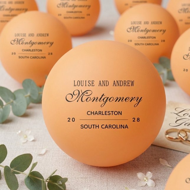 Bolinha De Ping Pong Personalized Monogram Wedding  (Personalized Monogram Wedding Ping Pong Ball)