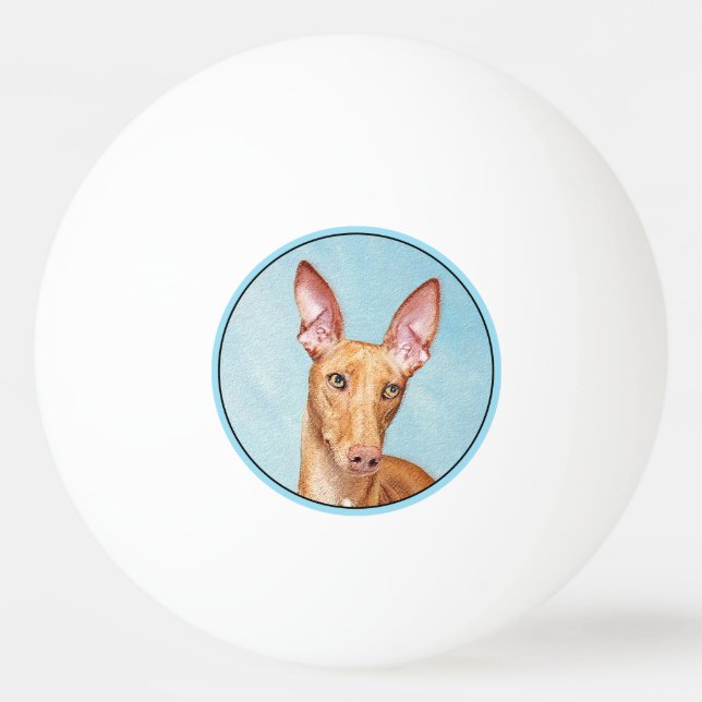 Bolinha De Ping Pong Pharaoh Hound Painting - Arte Cachorra Original (Frente)